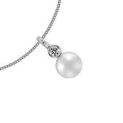 Image of Diamonfire vedhæng i sterling sølv med zirkonia og Perle